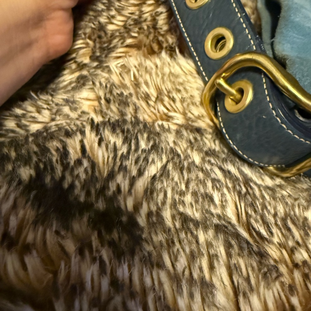 Coach Blue Suede Shoulder Bag - Picture 8 of 11